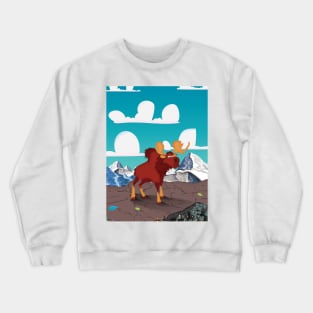 Cute Carton Moose Crewneck Sweatshirt